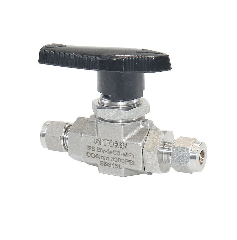 스테인레스 스틸 회로 카드 슬리브 BV 단조 바디 볼 밸브 6000PSI 고압 316L 스트레이트 스루