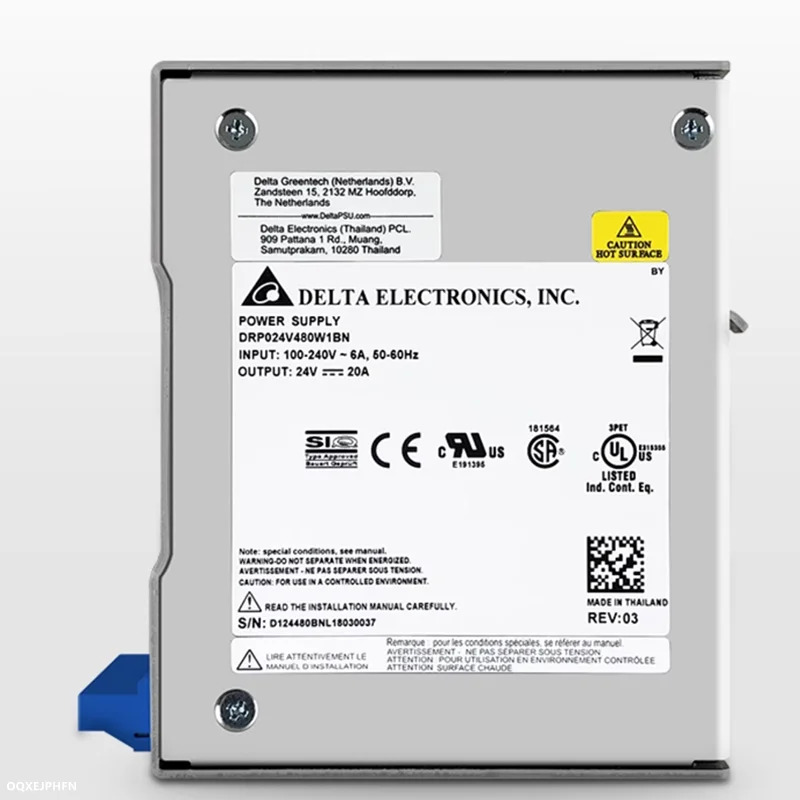오리지널 레일 전원공급장치 DELTA 24V20A 480W DRP024V480W1BN