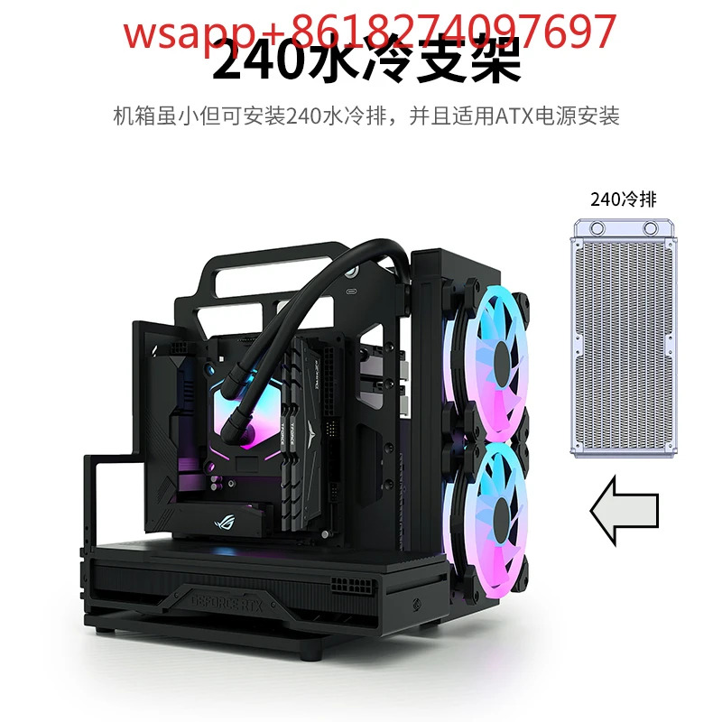 SuYan AS ITX 마더보드 오픈알루미늄 합금 랙 휴대지지대 수냉식 설치