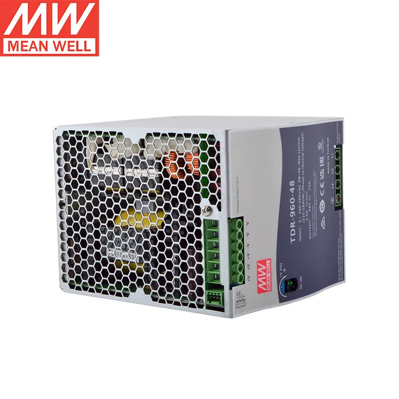 Mean Well TDR-960-48 48V DC 가변 전원공급장치 단일 출력 24VDC 20A Din 레일 960W 전력 산업공급 장치