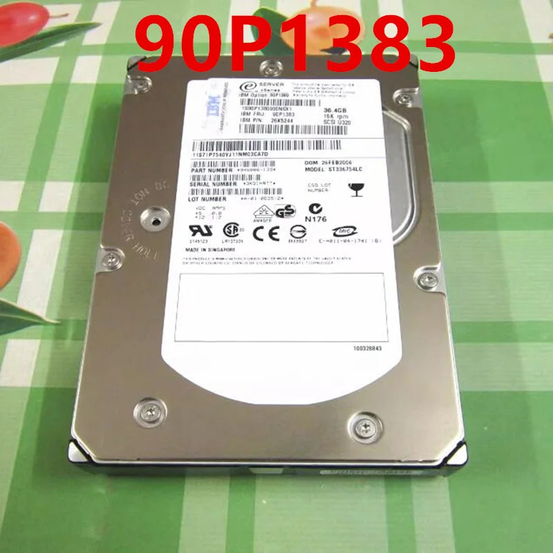 IBM 36.4GB 80Pin SCSI 3.5 15000RPM 8MB 하드 드라이브 90P1383 90P1380 26K5244거새