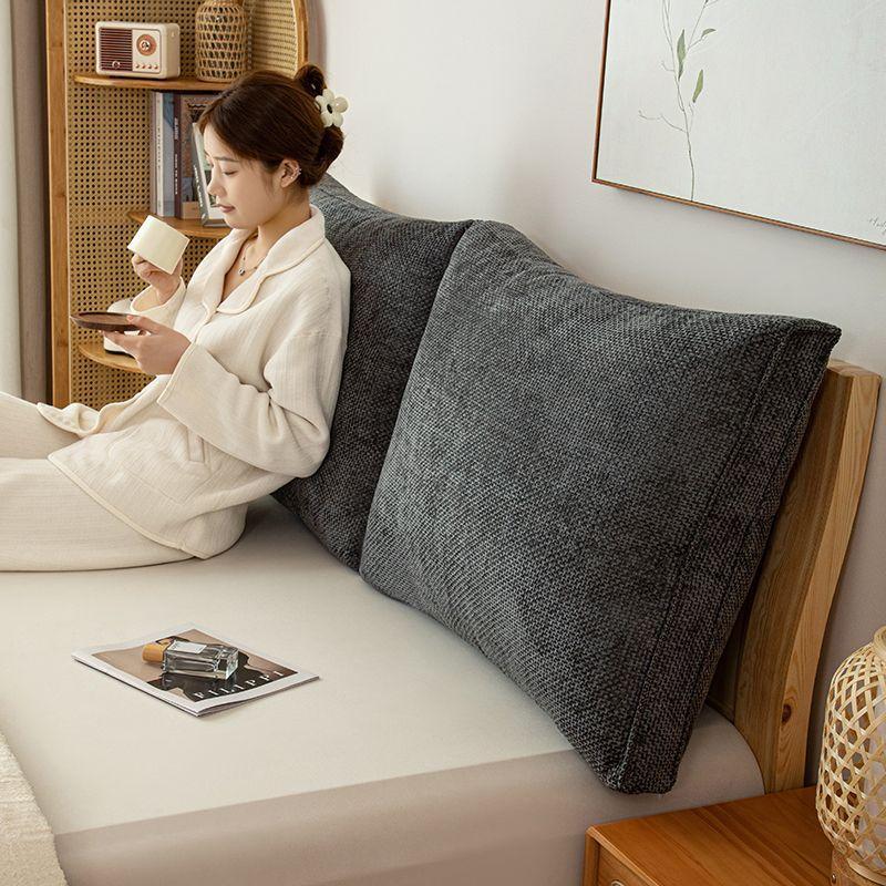 북유럽 스타일 침대 등받이 소파 대형 고급 소프트 패브릭 체리블라썸핑크 60 x 60x10 이미지 7