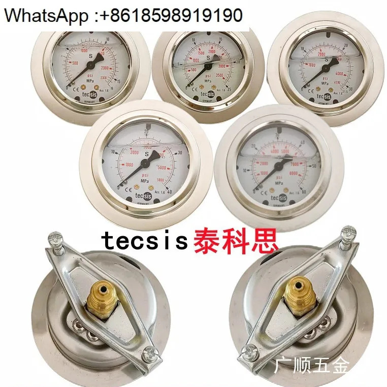 독일 tecsis 유압 게이지 지진 압력 31.5/25/40Mpa 방사형 1/4 치아