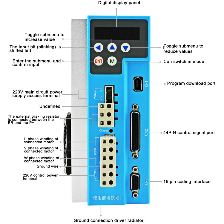 Lichuan AC220V Nema34 12nm 루프 스테퍼 모터 3상 하이브리드 서보모터드라이버 키트 LCDA2260ELC86H3156 6A 3A