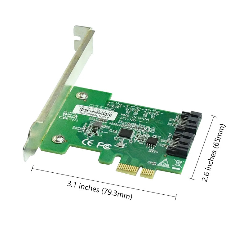 EFT-720 PCIEx1-SATA2.0 5/s 전송 속도 어레이 카드 PCIE 확장 컴퓨터 산업RA신분증