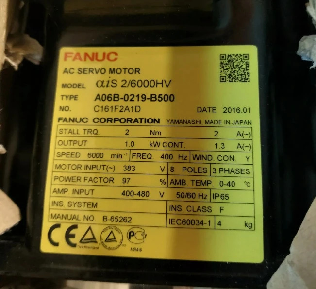 리퍼브 123개월 A06B0219-500 FANUC 서보모터 A06B-0219-B500