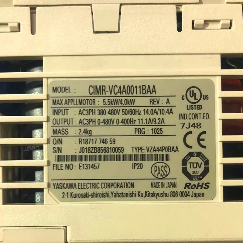 CIMR-VC4A0011BAA 오리지널 포장 Yaskawa 인버터 V1000 시리즈 컴팩트 AC 드라이브