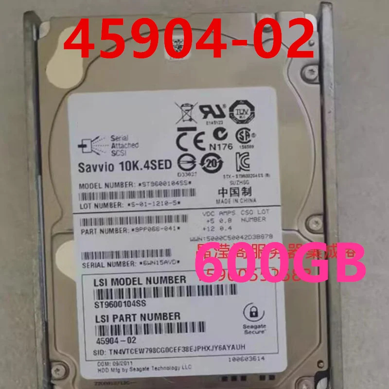 NETAPP오리지널 하드 600GB SAS 2.5 인치 10K 64MB 서버 HDD 45904-02 9PP066-041 ST9600104SS 거신