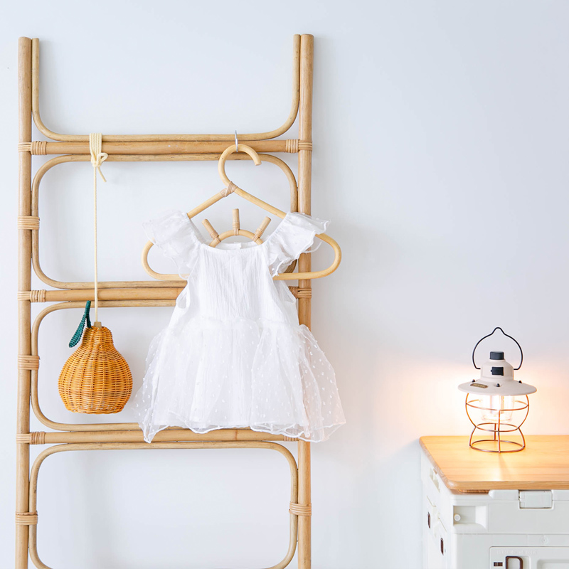 써니 라탄옷걸이 미니 우드 아이방옷걸이 꾸미기 옷가게 옷행거 3P세트
