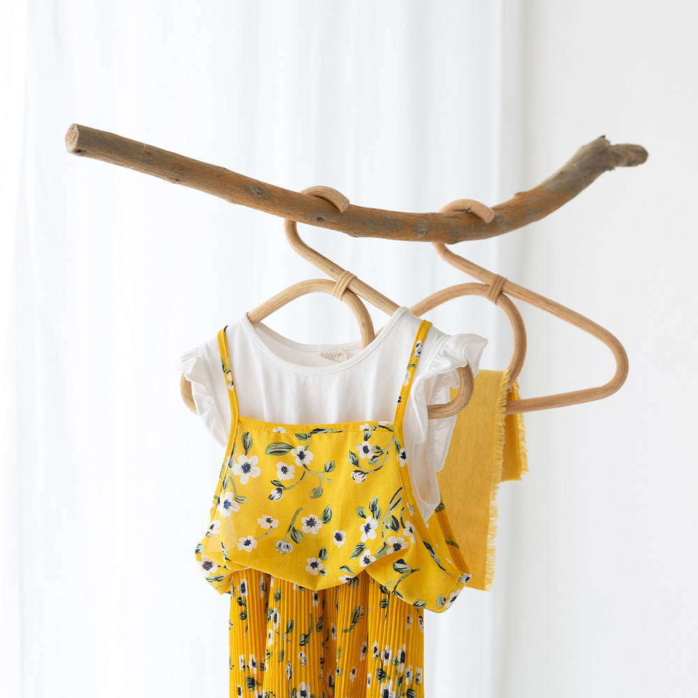 라탄옷걸이 미니 우드 아이방옷걸이 꾸미기 원목 디자인 옷가게 옷행거 촬영소품 3P세트