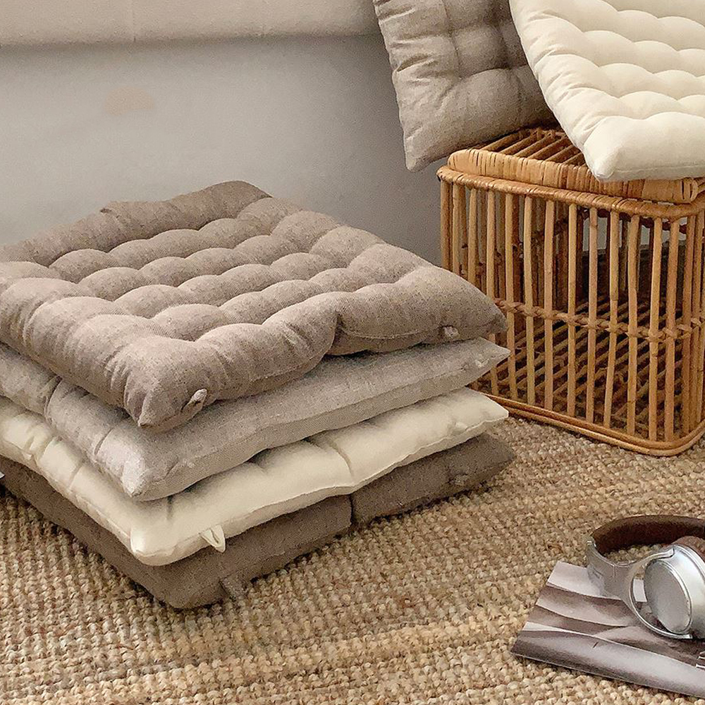 코지 의자방석 식탁 벤치 의자쿠션 사무실 방석커버 사각 겨울 좌식 수험생 차콜 - 상세 이미지 4