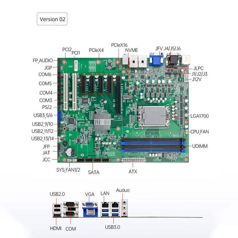 제어 Hui eipEAMB-1510 산업제어 마더보드 Q670 칩 LGA1700 핀 는 12/13 세대 마더보드를 지원