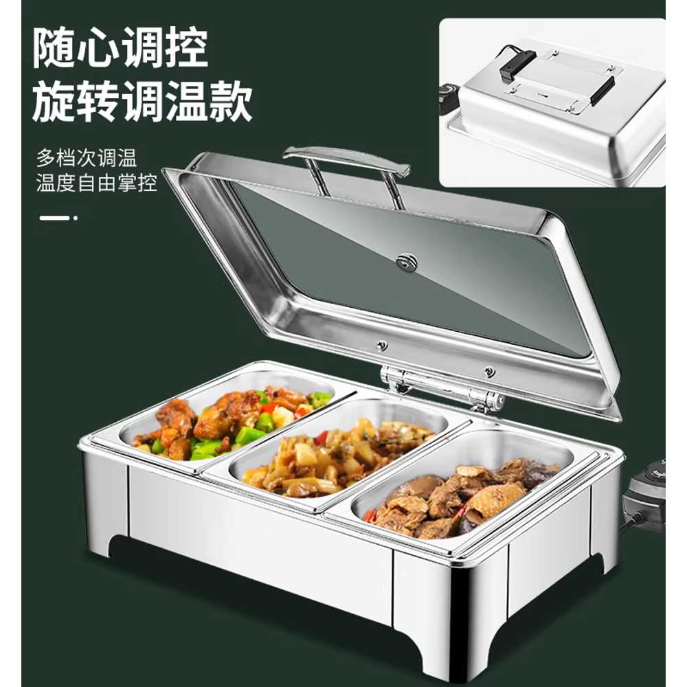 전기 워머기 업소용 보온기 조식 반찬 스텐 밧드 급식 정사각 1칸 6L / 다이얼 온도 조절 - 상세 이미지 2