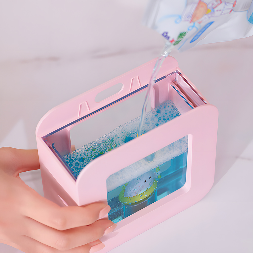 이소품 주방자동디스펜서 거품 핸드워시 세제 용기 손세정기 400ml, 옐로우 이미지 8