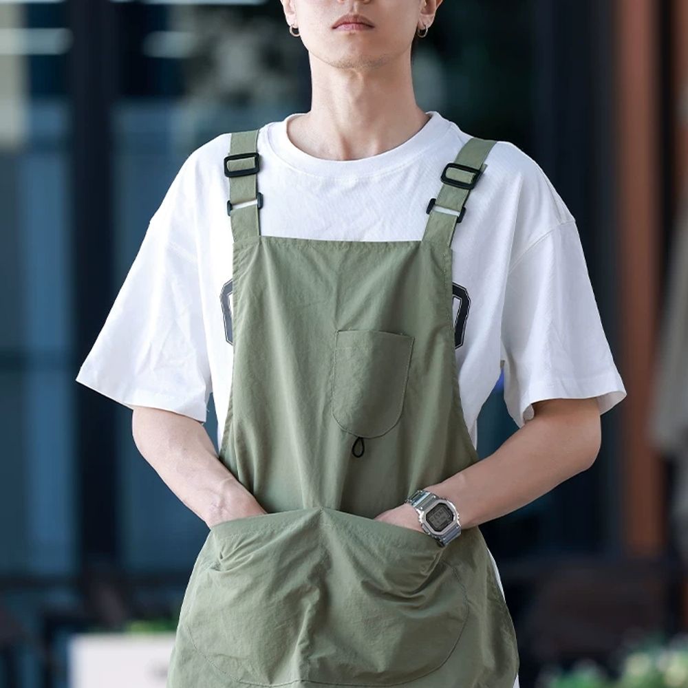 숏앞치마 작업복 작업 공방 짧은 조끼 앞치마 주방 미용 에이프런 카페 그린 방수 A. 녹색 - 상품 이미지