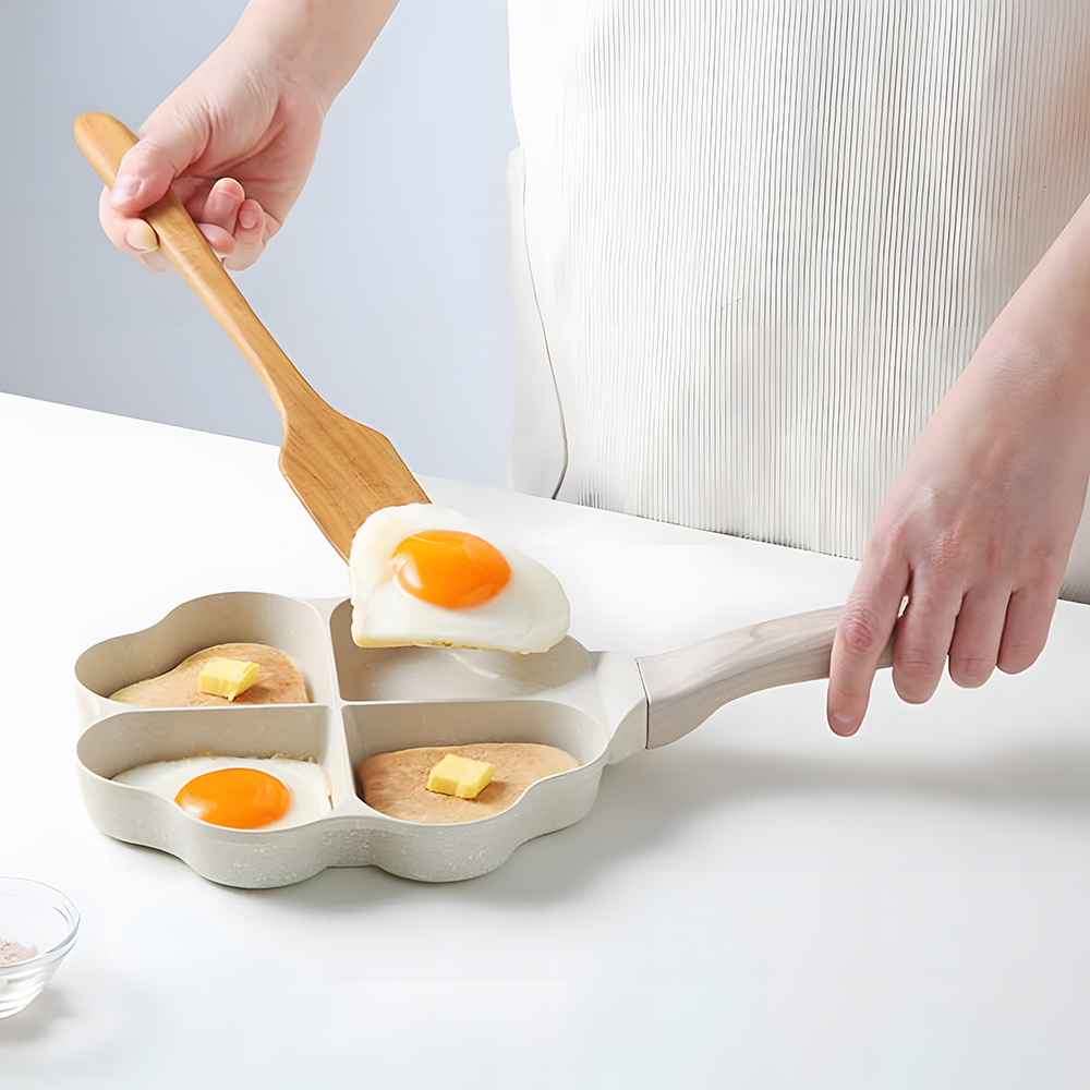 사각 미니 논스틱 계란말이 에그 프라이팬 3구(하트), 아이보리 이미지 6