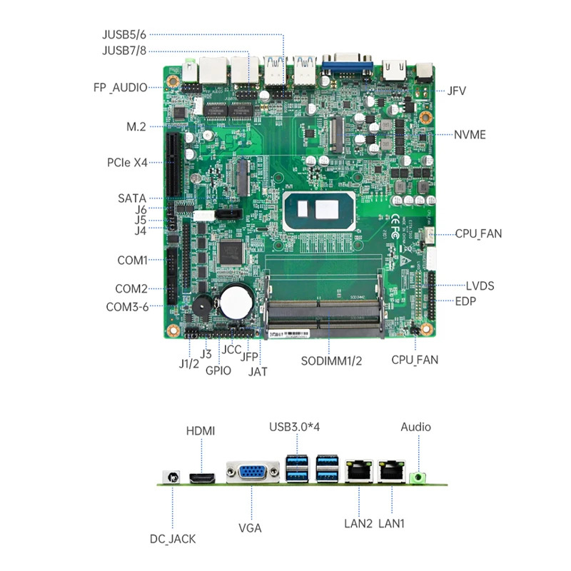 제어 센터 eipKH-7310 산업컴퓨터 마더보드 대 i5-1135G7/i7-1165G7itx 올인원