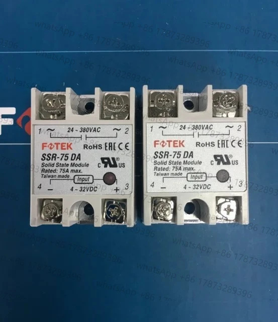 10PCS SSR-75DA FOTEK 단상 솔리드 스테이트 릴레이 75A DC 제어 AC SSR75DA
