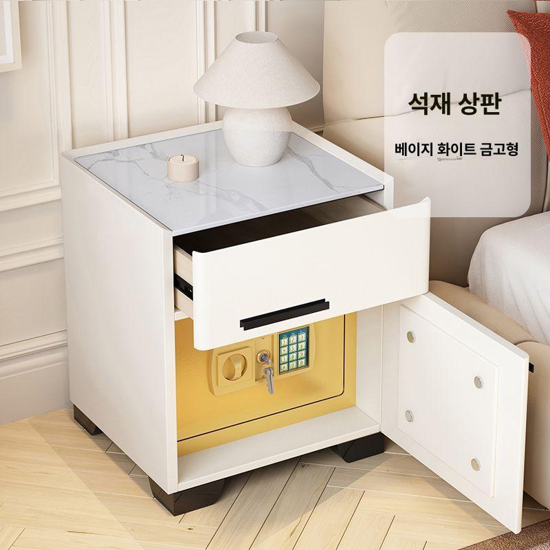 스마트 무선충전 침대 협탁 소형 모던 수납 금고 잠금장치 고급형 진회색 락 A 40cm 폭 이미지 6