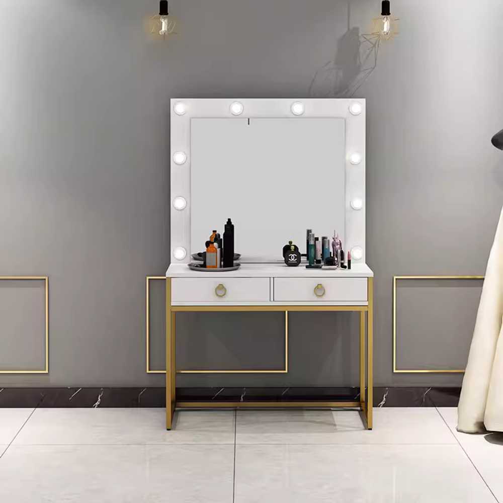 스튜디오 화장대 웨딩샵 파우더룸 가정용 골드프레임 60x40x160cm 골드 프레임 화이트 - 상세 이미지 2