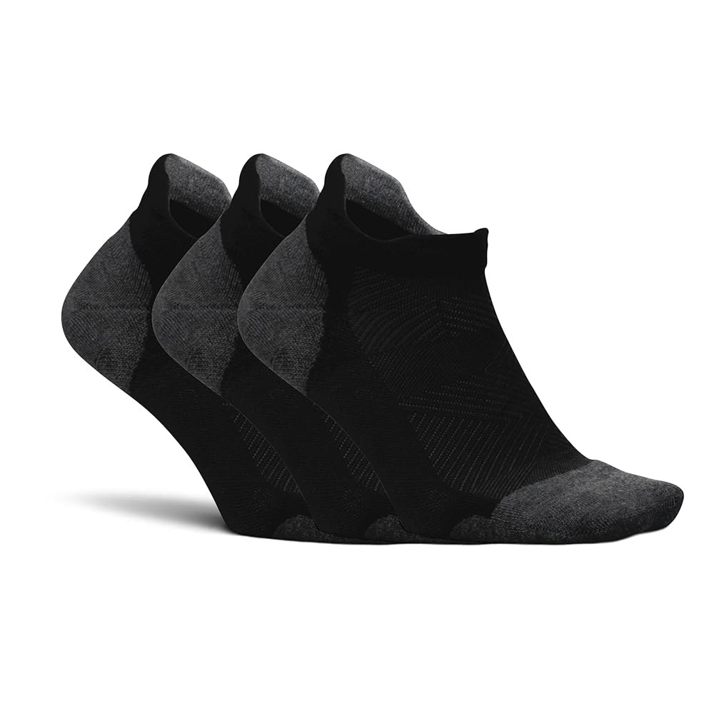 Feetures Elite Max 쿠션 노쇼 XL 뉴 양말 압박 탭 스포츠 (3쌍), 양말, - 블랙 발목 목표 New Black (3 Pair) Small - 메인 이미지