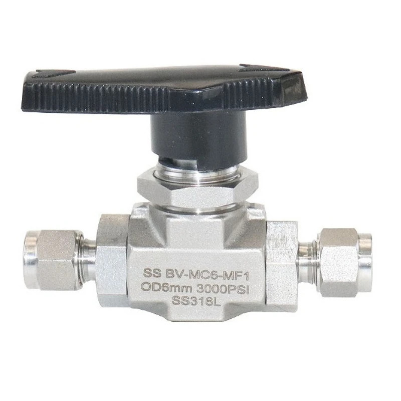 스테인레스 스틸 회로 카드 슬리브 BV 단조 바디 볼 밸브 6000PSI 고압 316L 스트레이트 스루