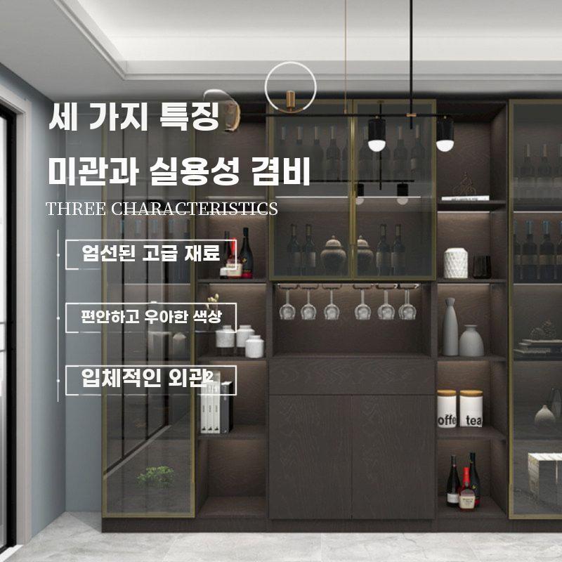 슬림 알루미늄 프레임 강화유리 거울형 맞춤 수납장 도어 - 상세 이미지 5