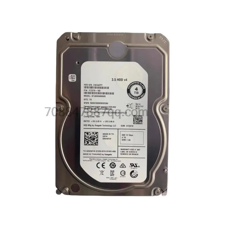 오리지널 4T 7.2K SAS 12GB 3.5 ST4000NM0005 0XWM1W