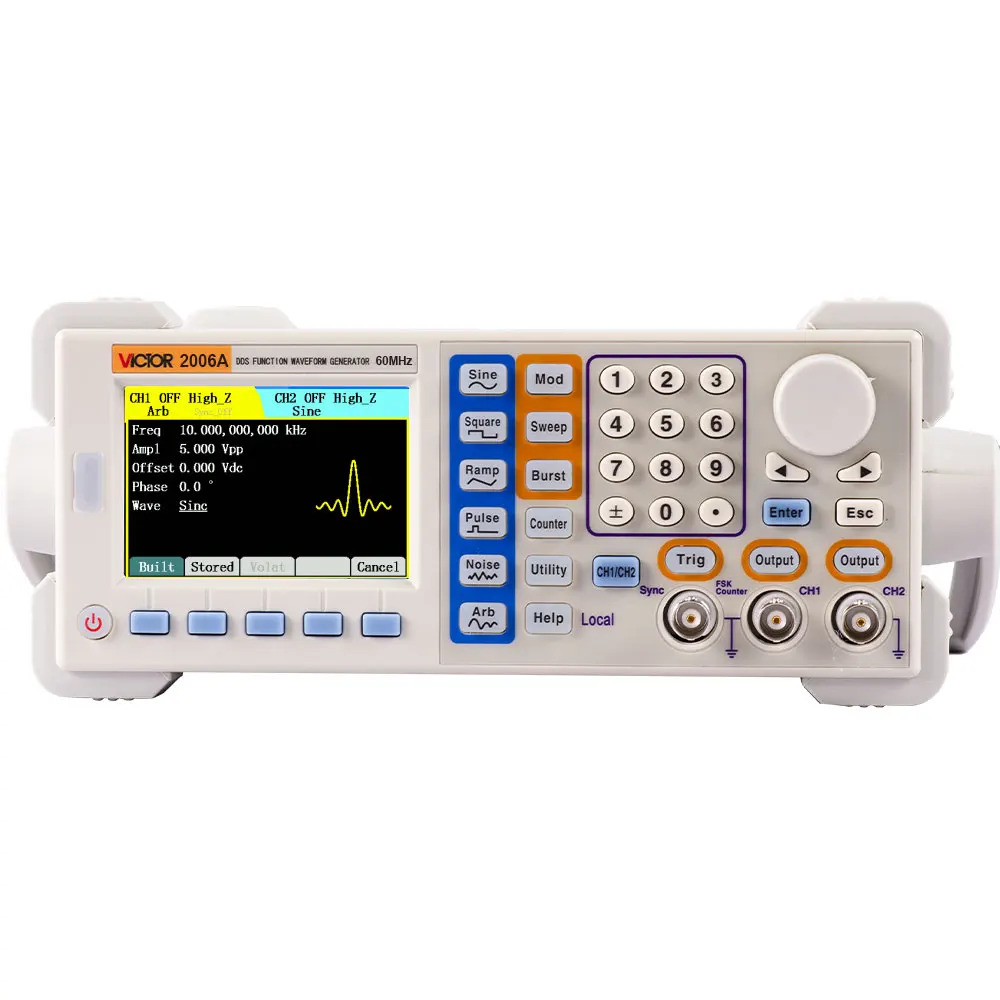 VICTOR 2006A 신 주파수 200MSa/s 사인파 60MHz DDS 신호 함수 발생기
