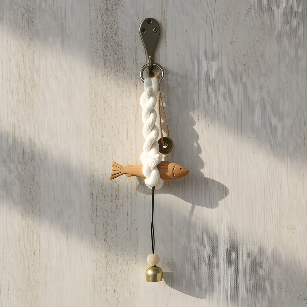 액막이명태도어벨 풍경소리 핸드메이드 마크라메 물고기 문종