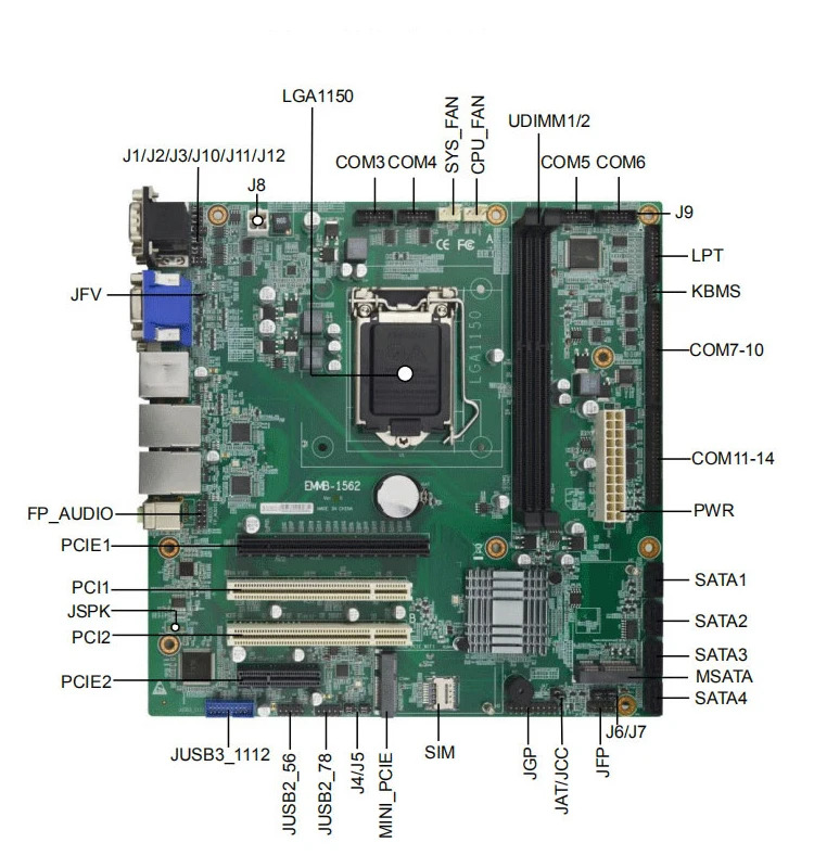 Adipcom M 마더보드 EMMB-1562 CPU LGA 1150/2LAN/DDR3 지원 16GB 메모리 컴퓨터 서버 미니