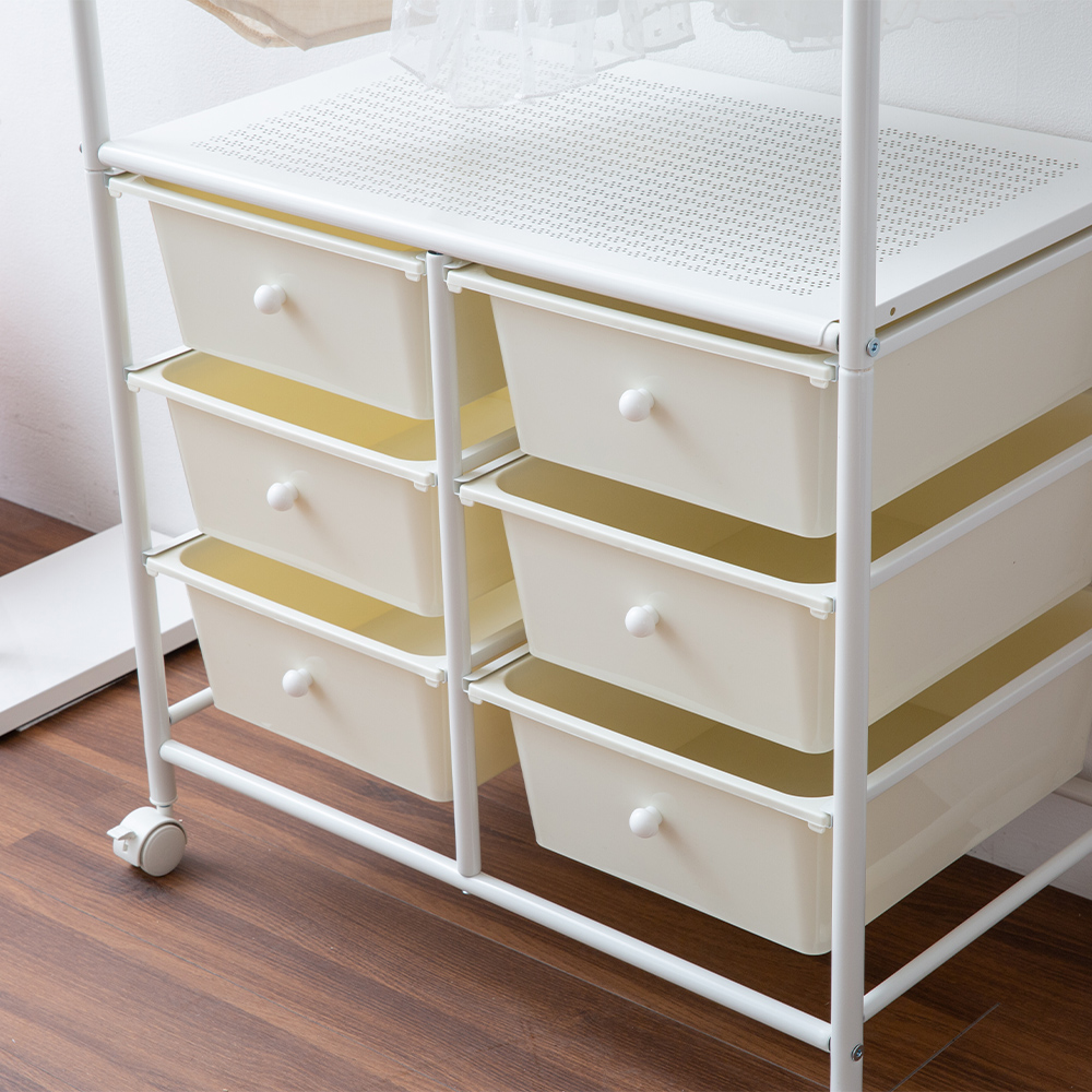 이동식 트롤리행거 옷걸이 튼튼한 서랍형 유아행거 스텐드옷걸이 원룸 아이방