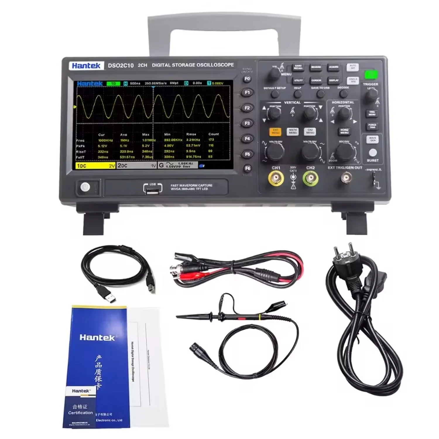 DSO2C10 DSO2C15 DSO2D10 DSO2D15 디지털 오실로스코프 듀얼 채널 경제적100MHZ 대역폭 핸드헬드