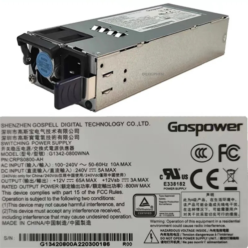 GOSPOWER 오리지널 전원공급장치 G1251-0550WNA G1342-0800WNA G1136-1300WNA G1136-1600WNA G1358-2000WNA 550W 800