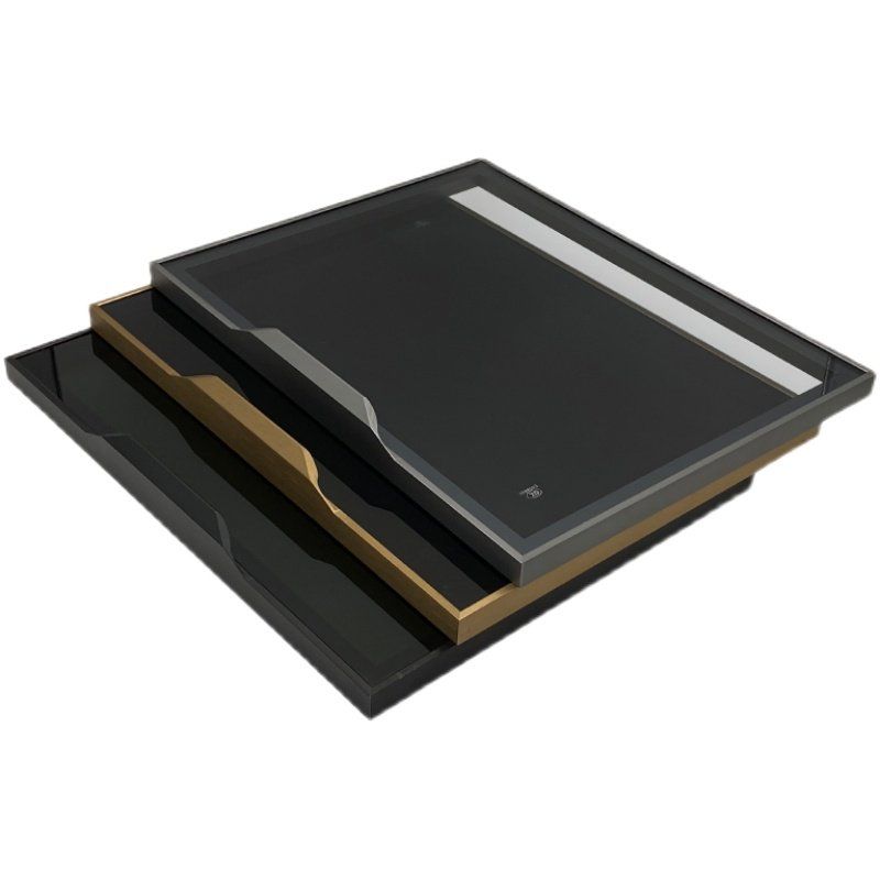 슬림 알루미늄 프레임 강화유리 거울형 맞춤 수납장 도어 - 상품 이미지
