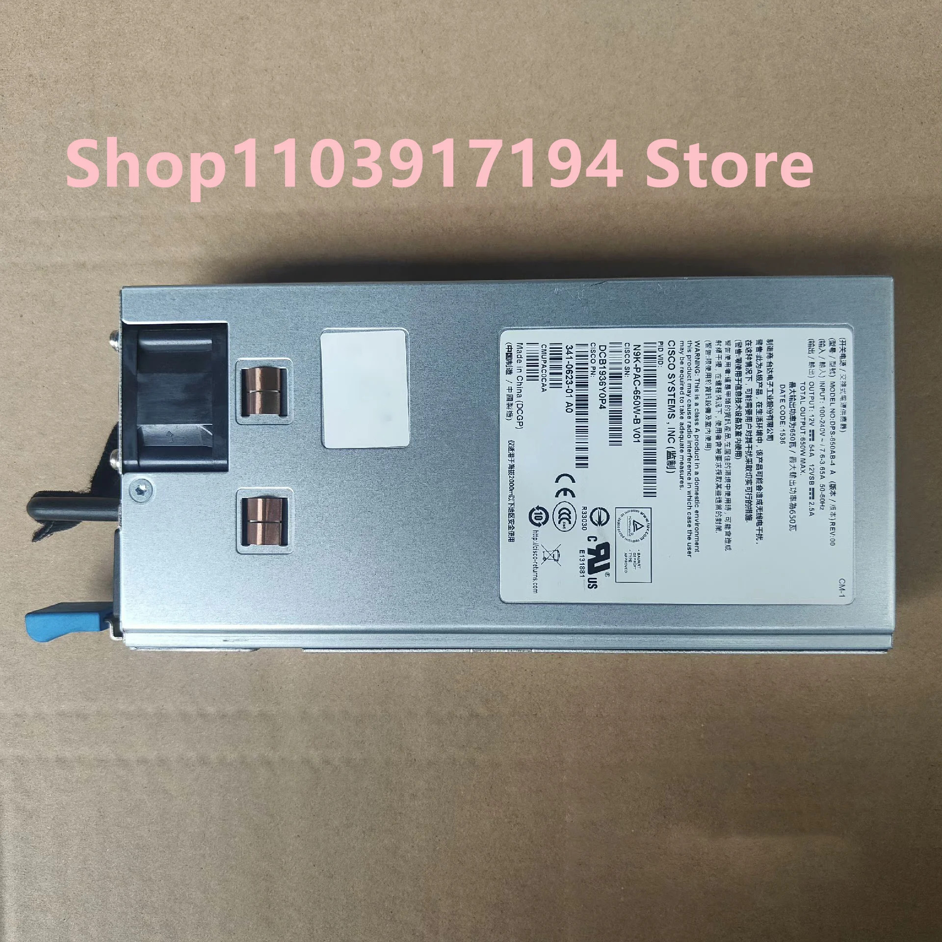 CISCO 스위칭 전원공급장치 DPS-650AB-4A N9K-PAC-650W-B V01용