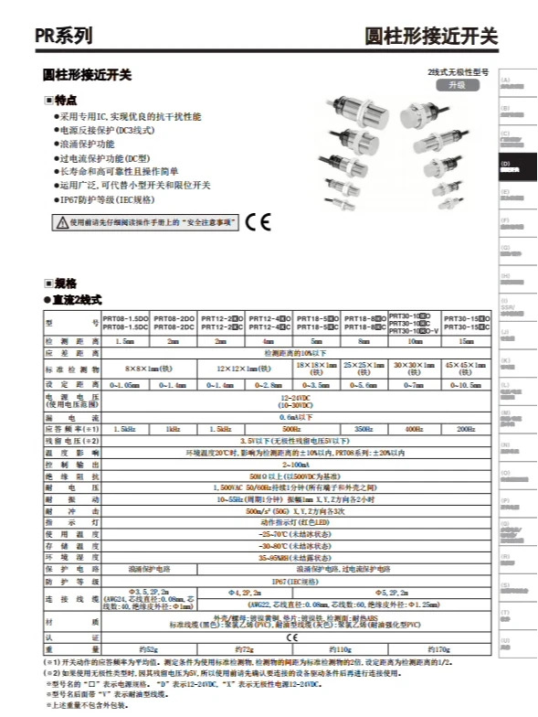 스위치 PRT18 PRDT18 PRDLT18-5DO-8DO-7DO-14DO-DC