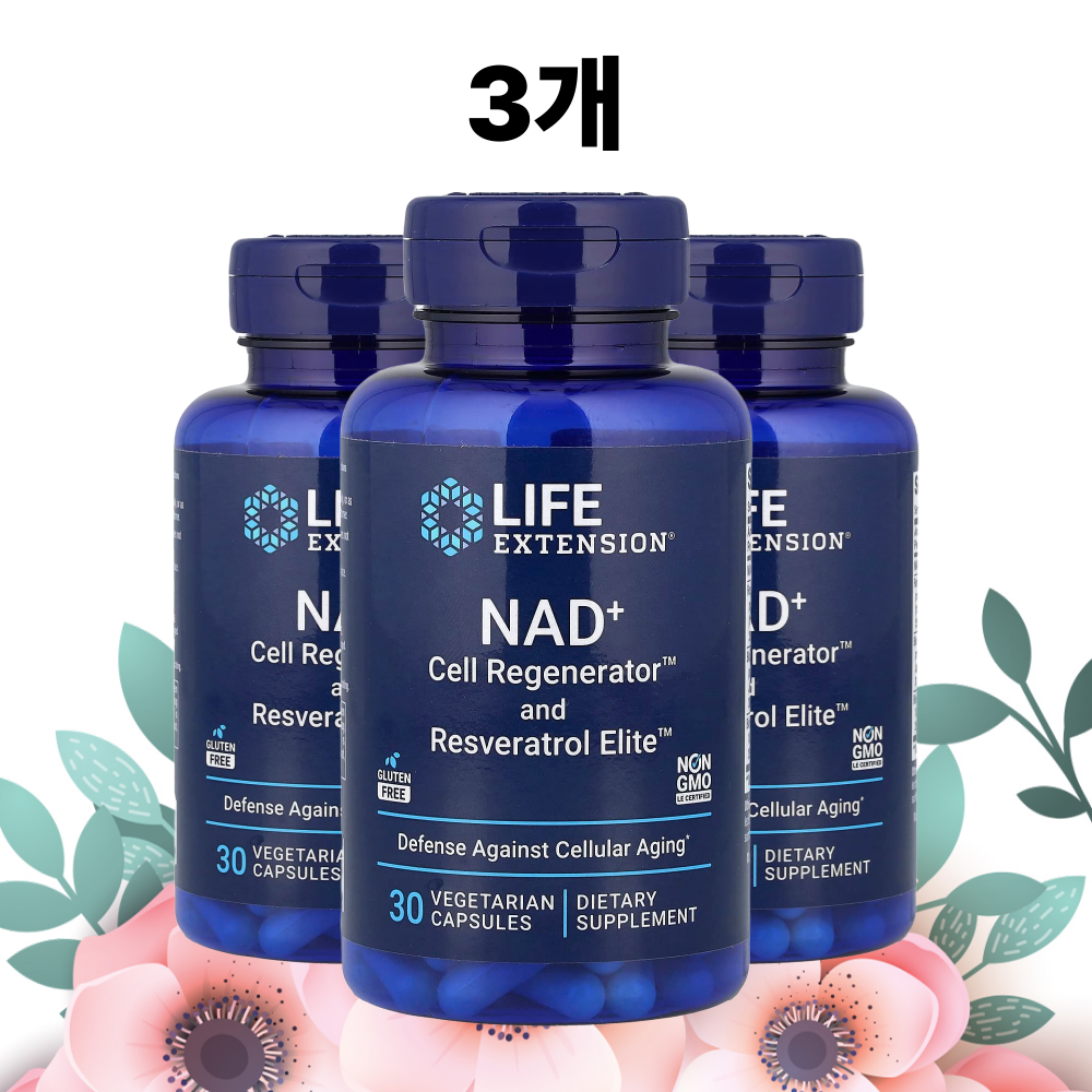 라이프익스텐션 NAD 니아젠 레스베라트롤 퀘르세틴 피세틴 30캡슐, 3개 - 상품 이미지