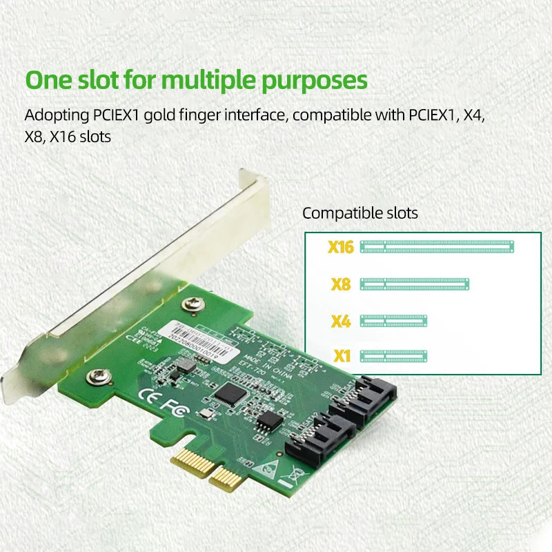 EFT-720 PCIEx1-SATA2.0 5/s 전송 속도 어레이 카드 PCIE 확장 컴퓨터 산업RA신분증
