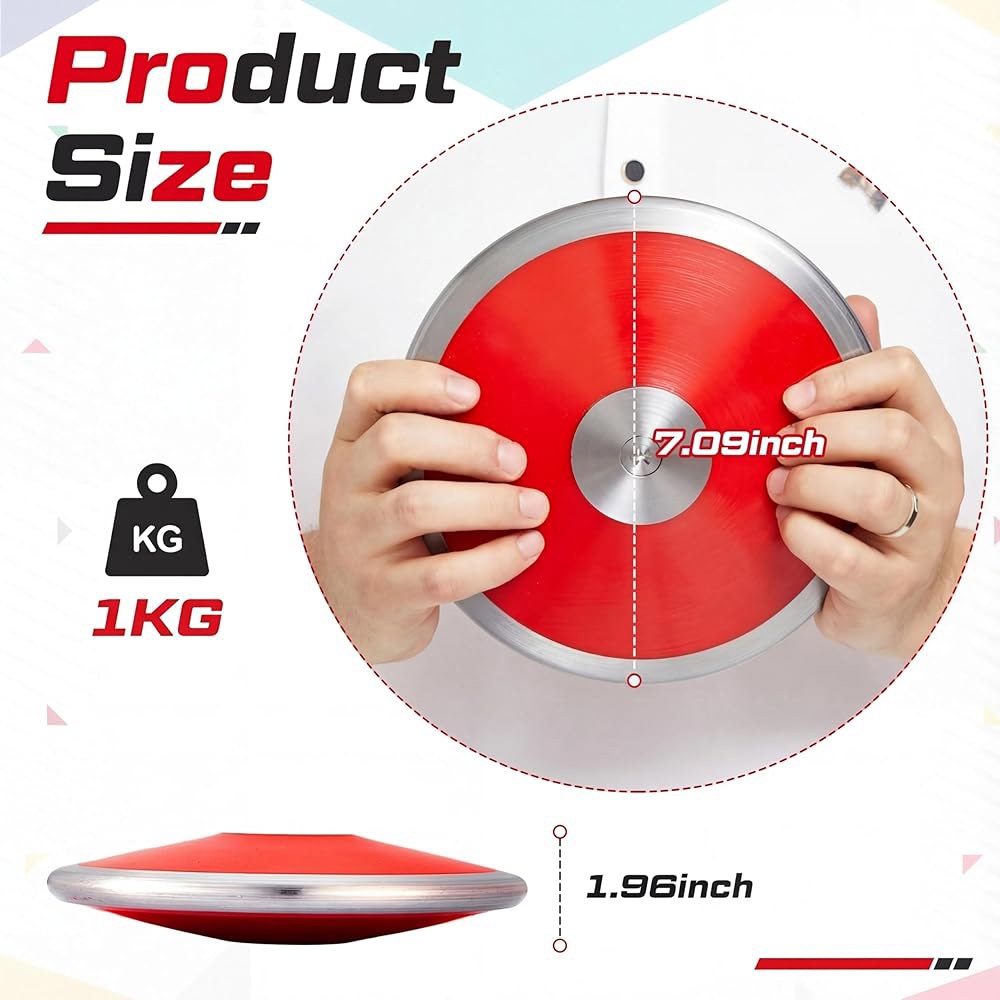 Wettarn 1kg 원반, 남성 여성 원반형 및 육상 원반 필드 1개(레드) 장비 1.6 kg Black 1 - 상세 이미지 3