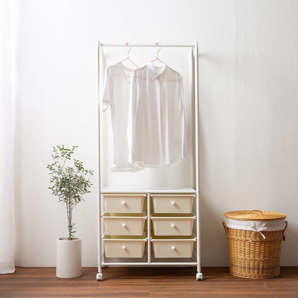 이동식 트롤리행거 옷걸이 튼튼한 서랍형 유아행거 스텐드옷걸이 원룸 아이방