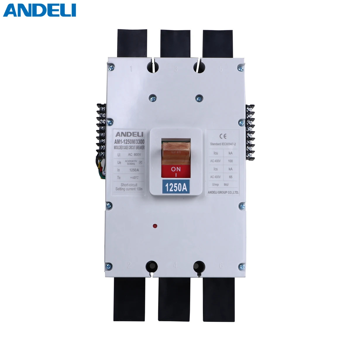 ANDELI AM1 1250M/3300 1000a 1250전류 제성형 Mccb 3p Ac 정격 회로차단기