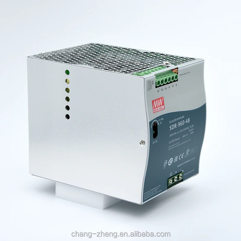MeanWell SDR-960-24 24V 48V DIN 레일 PFC 40A 전원공급장치 산업제어 시스템 AC 전압 변압기