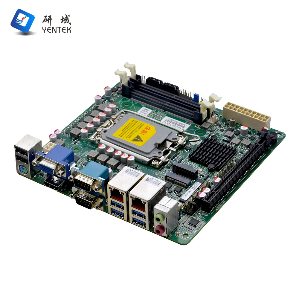 YENTEK H610 고속 칩셋 LGA1700 DDR4 2 SATA3.0 VGA HD 6 RS232 COM LAN 산업임베디드 미니 Itx 마더보드