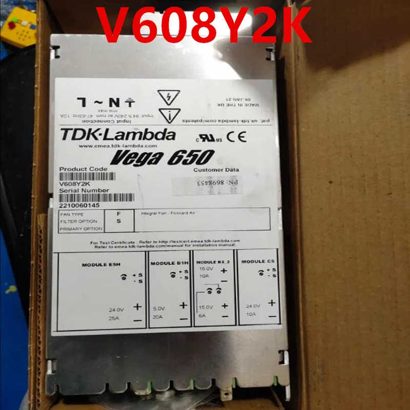 거새 전원공급장치 TDK-LAMBDA Vega 650 650W V608Y2K 새 처럼 작동
