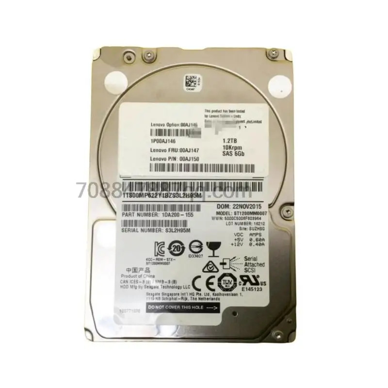 오리지널 1.2T SAS 2.5 10K 03X4439 16007267 ST1200MM0007