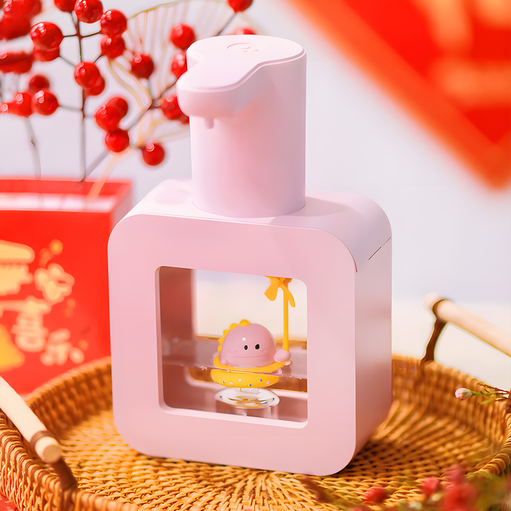 이소품 주방자동디스펜서 거품 핸드워시 세제 용기 손세정기 400ml, 옐로우 - 상세 이미지 3