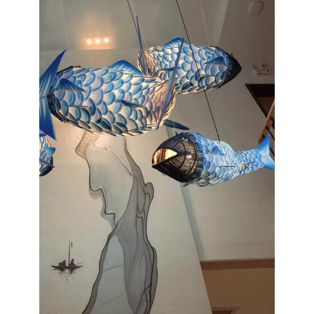 일식집 무드등 물고기 장식 LED 스시 소품 조명 등불 60cm - 상세 이미지 3