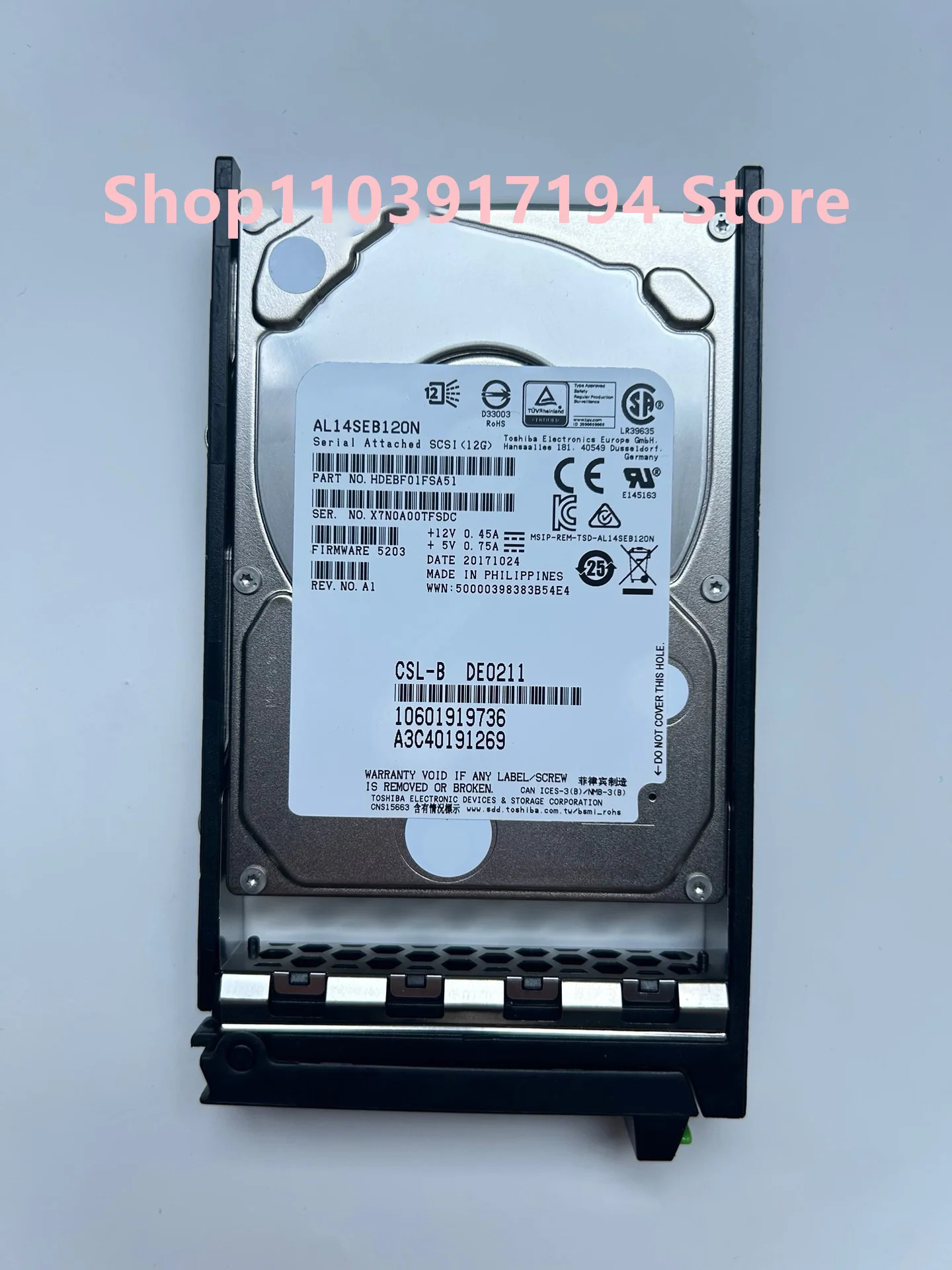 도시바호환SAS 서버 하드 AL14SEB120N 1.2T 12Gb 2.5 인치