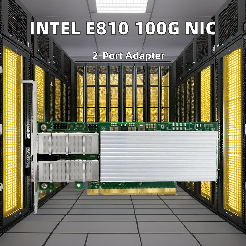 E810-CQDA2 서버 이더넷 어댑터 100G 2 포트 QSFP28 PCIe4.0 X16 NIC USB 유선 RDMA RoCE 네트워크 카드